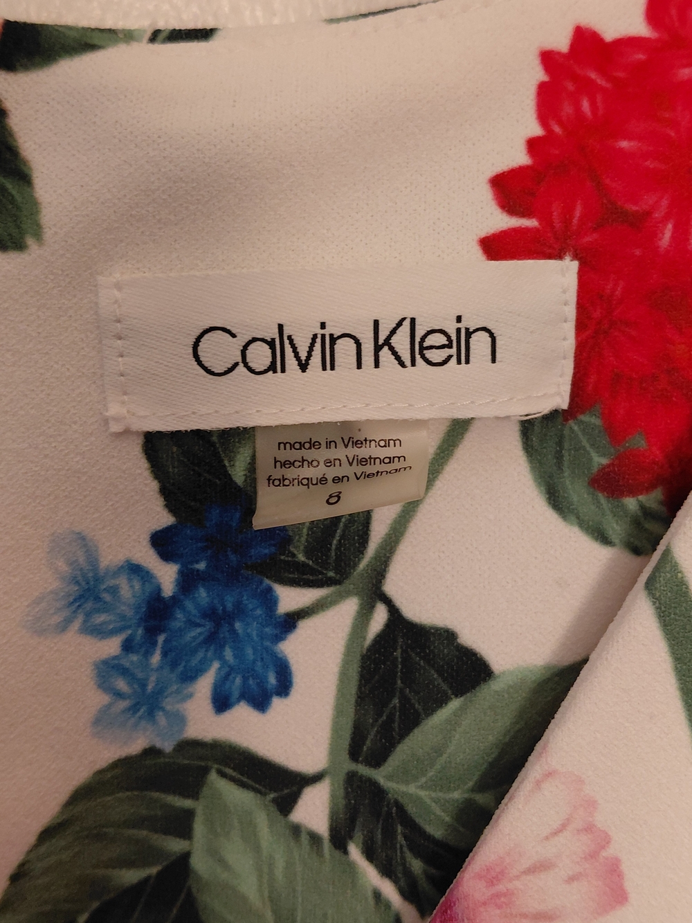 Calvin Klein White Floral Print Women’s Dress